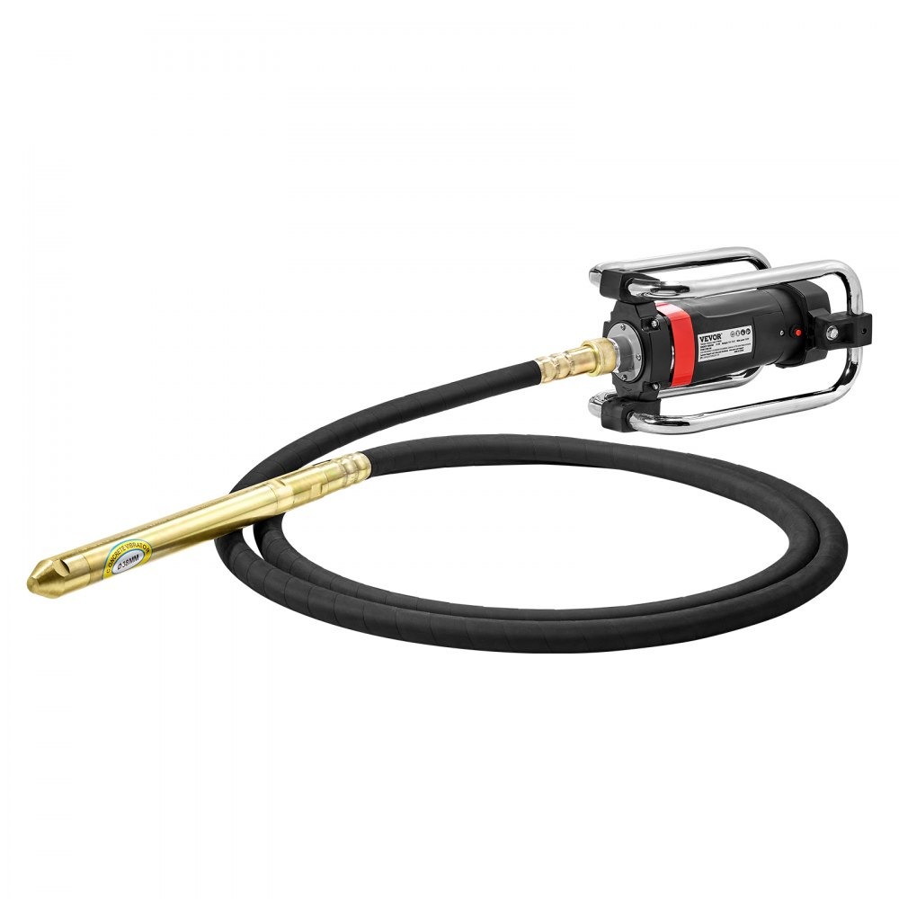 VEVOR Electric Concrete Vibrator, 1300W 16000 VPM, 2HP Copper Motor Handheld Concrete Vibrating Tool, Portable Pencil Cement Vibrator with Shaft of 14.75ft / 4.5m, Remove Air Bubble and Level Concrete